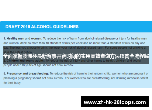 全面掌握澳洲杯最新赛事开赛时间的实用高效查询方法指南全流程解