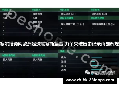 赛尔塔勇闯欧洲足球联赛新篇章 力争突破历史记录再创辉煌